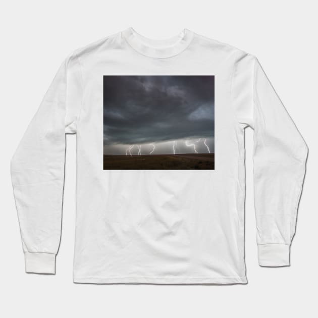 Multi Strike Lightning Storm Long Sleeve T-Shirt by StevenElliot